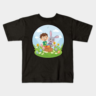 Easter Meadow Adventur, Easter, egg hunt, meadow, children, bunnies, spring, holiday, festive, joy, colorful,Independence Day Fireworks Kids T-Shirt